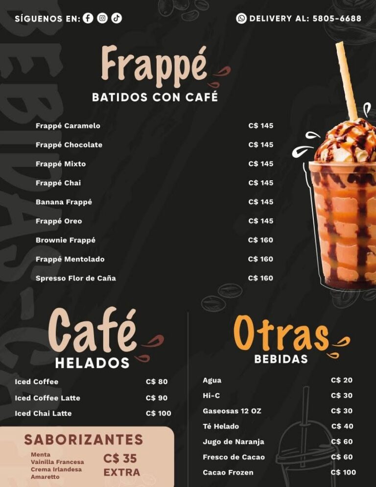 Frappés con café, café helado y otras bebidas de RiQUi's Diriamba, desde C$20