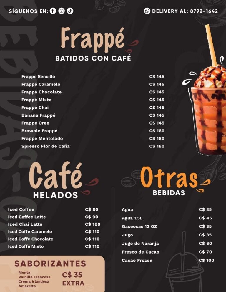 Frappés con café, café helado y otras bebidas de RiQUi's Rivas, desde C$35